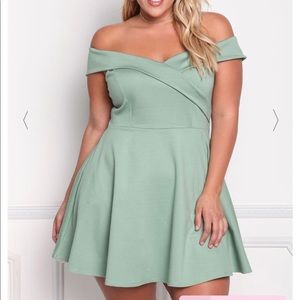 Sage color A line dress